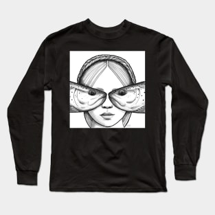 The Girl with Fish Eyes Long Sleeve T-Shirt